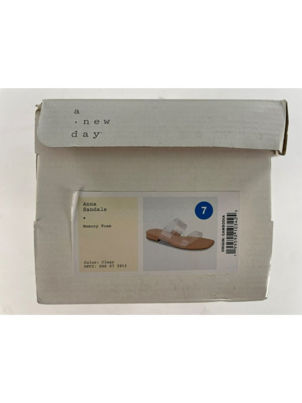 A New Day Anna Memory Foam Sandals Clear Comfortable & Lightweight Slip-On Sz 7 - Picture 9 of 10
